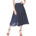 thumbnail image 1 of Falda Midi Fluida Con Cintura Elástica y Lunares Allegra K para Mujer Azul S, 1 of 7