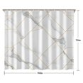 thumbnail image 5 of White Gold Geometric Marble Shower Curtain 84"x72" ,Bathroom Decorative Shower Curtains Set with 12 Hooks,Modern Waterproof Washable Shower Curtain, 5 of 6