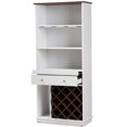 thumbnail image 3 of Bowery Hill Wood Wine Cabinet in White and Walnut Brown, 3 of 9