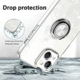thumbnail image 3 of for iPhone 14 Case with Ring Kickstand Holder Clear Floral Soft TPU Shockproof Protective Phone Case Cover for iPhone 14 [Support Car Mount]-White, 3 of 6
