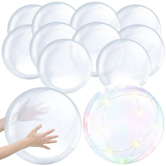 Pelota de playa inflable transparente Hungdao de 16 cm y 20 cm (12 unidades)