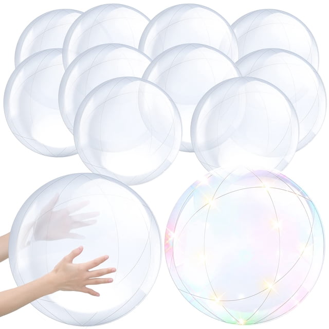 Pelota de playa inflable transparente Hungdao de 16 cm y 20 cm (12 unidades)