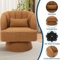 thumbnail image 3 of QinaQin Sillón barrel giratorio 360°, tapizado y acolchado con respaldo acanalado, ideal para sala, recámara, oficina o rincón de lectura, 3 of 8