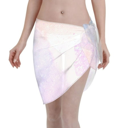 Ocsxa Rainbow Unicorn Party Print Sarong Coverups For Women Bathing Suit Wrap Swimsuit Skirt Beach Bikini Cover Up Swimwear
