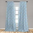 thumbnail image 5 of Ambesonne Cartoon Curtains, Clownfish Drawing Art, Pair of 28"x95", Pale Azure Blue Marigold, 5 of 5