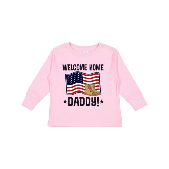 Inktastic Military Daddy Welcome Home Boys or Girls Long Sleeve Toddler T-Shirt