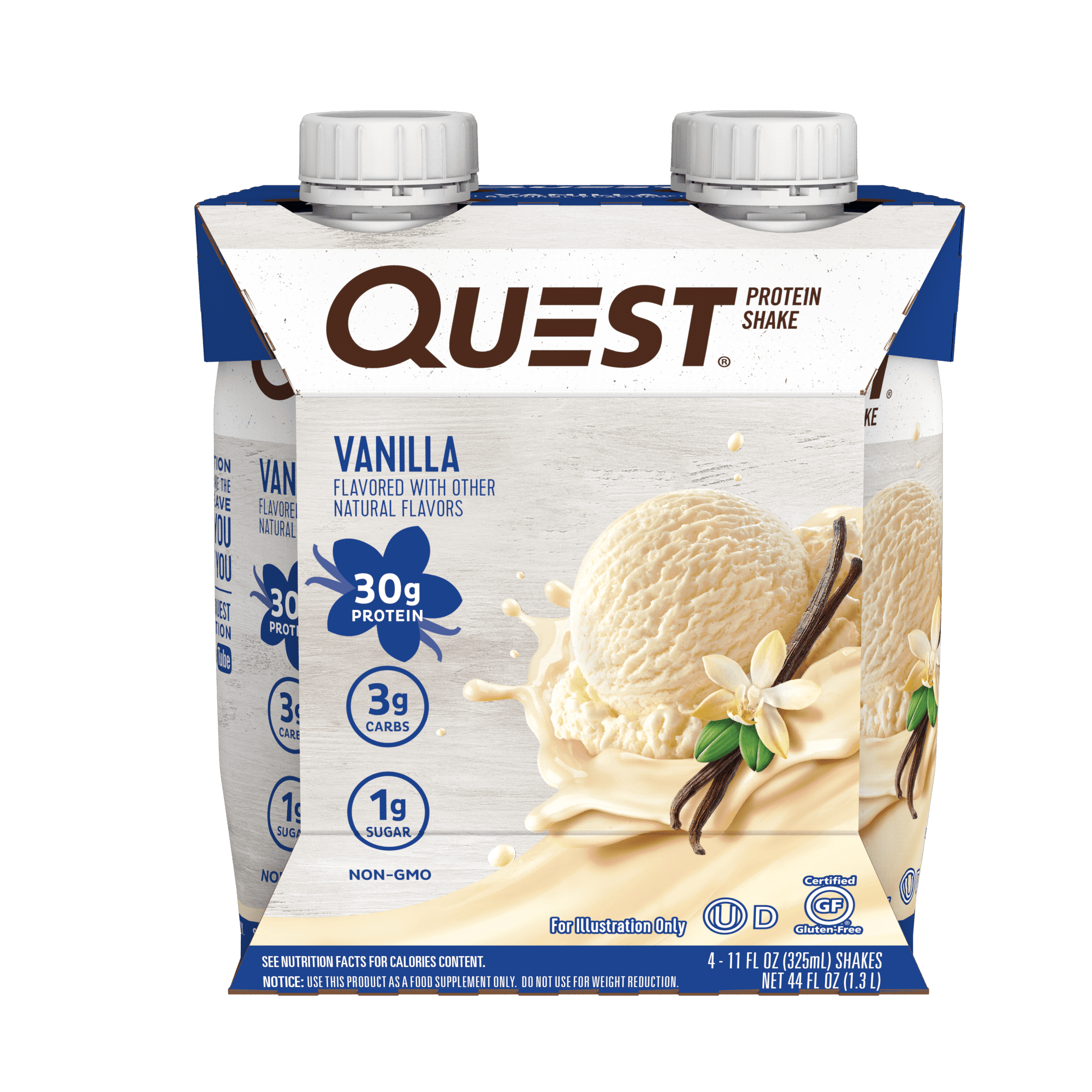 Quest Protein Shake, Vanilla, 30g Protein, 4 Ct