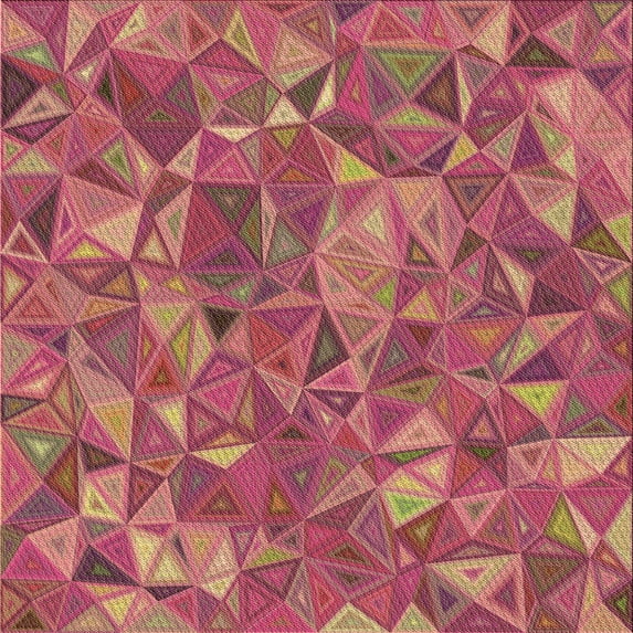 Ahgly Company Indoor Square Patterned Crimson Red Area Rugs, 8' Square