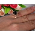 thumbnail image 6 of Milgrain 2.25 Carat Round Cut Black Diamond Moissanite Wedding Set Engagement Bridal Ring 10k Rose Gold Marquise Matching Band, 6 of 6