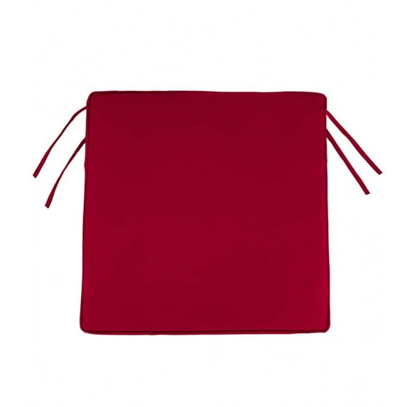 Plow & Hearth Outdoor Chair Cushions w/ Ties, 19 3/4" x 17 1/2" x 3", in Barn Red