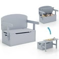 thumbnail image 1 of Costway 3-in-1 Kids Convertible Storage Bench Wood Activity Table and Chair Set Grey, 1 of 10