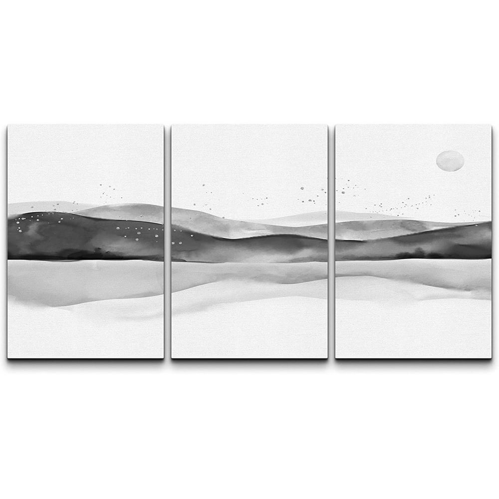 wall26 Canvas Print Wall Art Black and White Watercolor