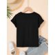 thumbnail image 2 of Camiseta informal de manga corta con cuello redondo para niña con estampado de caracoles y flores, tejido de punto de mezcla de algodón con ligero estiramiento para niñas de 1 a 8 años, talla S, 2 of 6