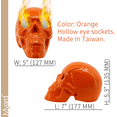 thumbnail image 2 of Myard Glaze Enamel Ceramic Fireproof Fire Skull Log for Gas or Wood Fireplace Fire Pit Campfire Bonfire Halloween Horror Decor (Qty 1, Orange), 2 of 6