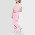 thumbnail image 4 of XXWXYD Girls Overalls Jumpsuit Harem Pants with Pockets Sleeveless Casual Play Outfit 5-14 Years Breathable Fabric Retro Streetwear Layering Basics, 4 of 6