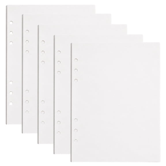 5 Pieces of A5 6 Hole Loose Leaf Refill Paper, Bulk Blank Insert Filler Paper, Smooth Writing Replacement Paper for Planner, Journal and Diary Notebook