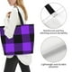 thumbnail image 3 of Disketp Purple Buffalo Plaid Bolsa Tote Estampada para Mujer, Bolso de Hombro y de Mano para Compras y Viajes, 3 of 8