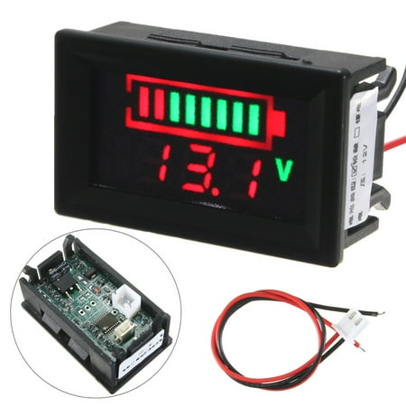 Online Status Indicators M.Way Lead Acid Battery Status Indicator Capacity Dual Display ledtester LED Tester Meter 12V ()
