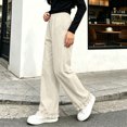 thumbnail image 5 of LvhaoGJOB Kids' Wide-Leg Pants - Soft, Elastic Waist & Pockets - Beige 7-8 Years, 5 of 5
