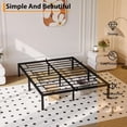 thumbnail image 2 of Negra metal platform marco de cama in queen size, 14-pulgada, con almacenamiento space, high bearing capacity, heavy-duty y sturdy, no box spring required, easy to assemble, 2 of 5