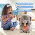 thumbnail image 2 of Elephant Breathing Stuffed Animal, Anxiety Relief Elephant Sleeping Plush with Realistic Breathing Motion Soothing Music Lights Portable Plushies (Batteries to Be Provided by The User), 2 of 6