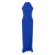 thumbnail image 5 of Vestido largo sin mangas con volantes y abertura para mujer - Vestido de noche sexy con abertura, poliéster-spandex, S-XXL, 5 of 6