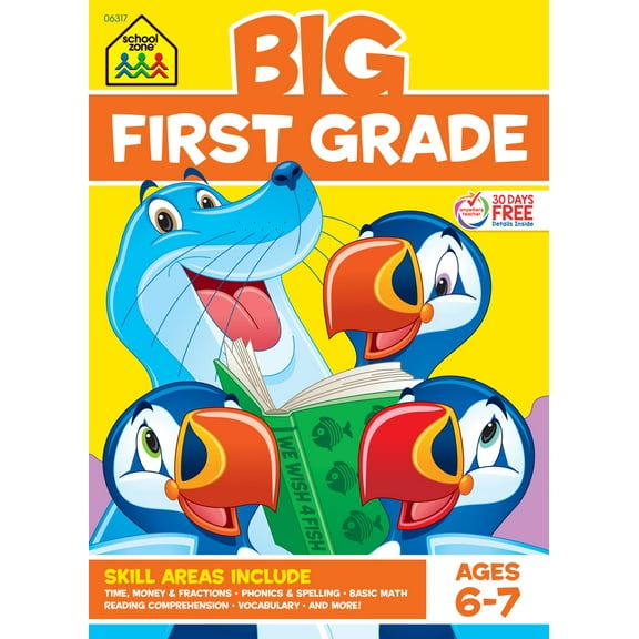 Pre-Owned School Zone Big First Grade Workbook (Paperback) 088743147X 9780887431470