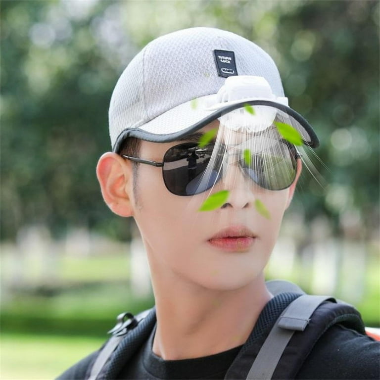 Fan Hats for Men, Hwkond Summer New Breathable Mesh Hat Solar