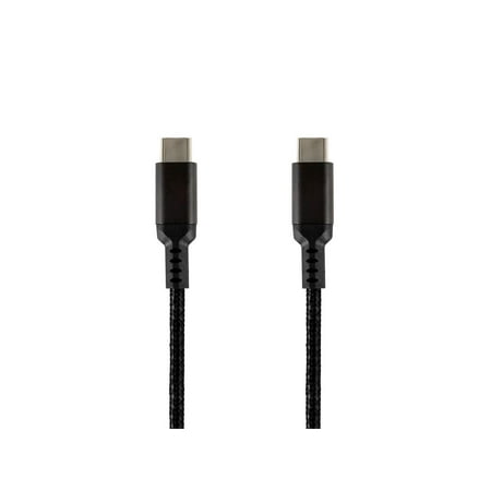 UPC: 0889028129449 | Monoprice Stealth Charge and Sync USB 2.0 Type-C to Type-C Cable – 1.5 Feet – Black | Up to 3A/60 Watts  Fast Charging