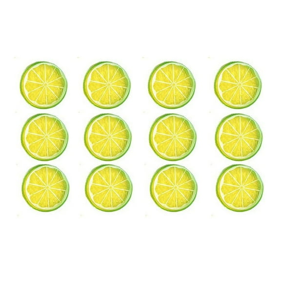12 PCS Model Party Decoration Scrapbook Kids Cognitive Toys Home Decor Fake Limes Chips Simulation Fruit Artificial Lemon Slice GREEN