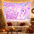 thumbnail image 3 of Cute Unicorn with Flower Crown in Dreamy Sky, Dreamy Fantasy for Pastel Lovers, Unicorn Wall Art, Birthday Gift Tapestry Wall Hanging for Bedroom and Living Room, 3 of 7