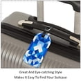 thumbnail image 3 of Square 2Pack PU Leather Blue and White Geometry Cruise Luggage Tag with Privacy Cover and Name ID Tag for Travel Handbags Backpacks Luggage Tags, 3 of 6