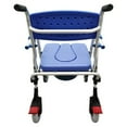 thumbnail image 4 of PreAsionAluminum Toilet Chair Shower Chair Wheelchair with Removable Bed Pan with Brake for Elderly and Patients, 4 of 12