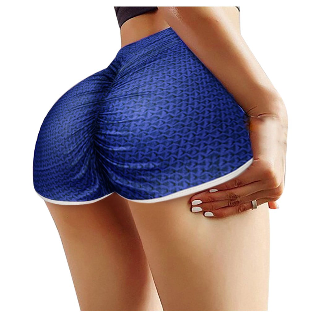 Aayomet Workout Shorts Women Spandex High Waist Gym Yoga Running With  Pockets Yoga Short Pants for Men,Blue XL 