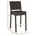thumbnail image 4 of SAFAVIEH Bethel 43.5 in. High Indoor/Outdoor Rattan Bar Stool, Black, 4 of 9