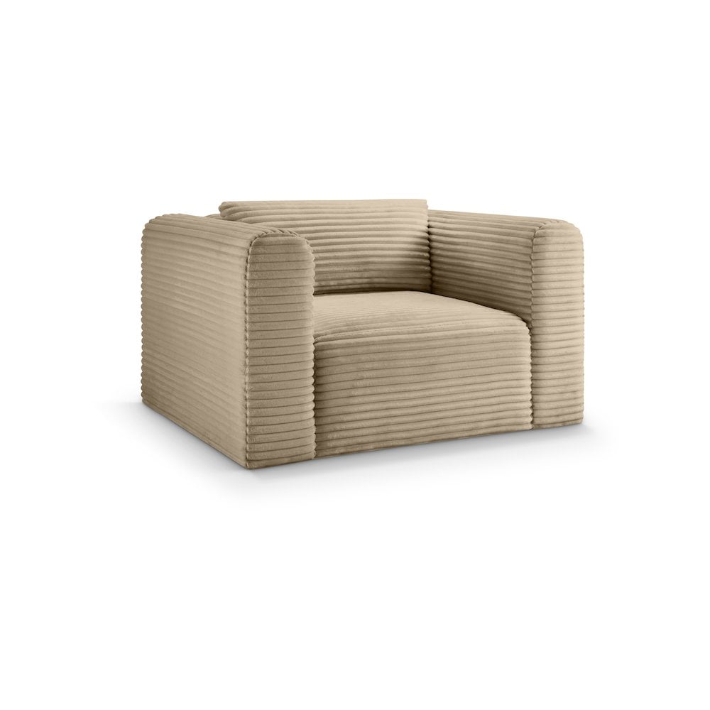 Meridian Furniture Shaggy Taupe Corduroy Performance Fabric Arm Chair
