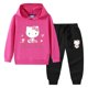 thumbnail image 3 of Hello Kitty-suéter con capucha y cuello alto para niños, pantalones de dos piezas con dibujos animados para niño, traje deportivo informal de manga larga de algodón puro, 3 of 5