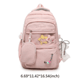 thumbnail image 2 of Foral School Backpack, Multi-layer Backpack with Star Pendant&Mini Pendant Bag, Lightweight Loptop Backpack for Middle School College, Pink, 2 of 9