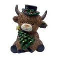 thumbnail image 2 of Dserfhy Christmas Highland Cow Figurine Resin Santa Tree Scottish Statue for Xmas Home Garden Kitchen Office Tiered Tray Table Decor, 2 of 8