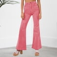 thumbnail image 2 of Pantalón casual de cintura media para mujer Estilo Y2k Pana Pantalón ligeramente acampanado Traje diario FLhrweasw Para estrenar, 2 of 9