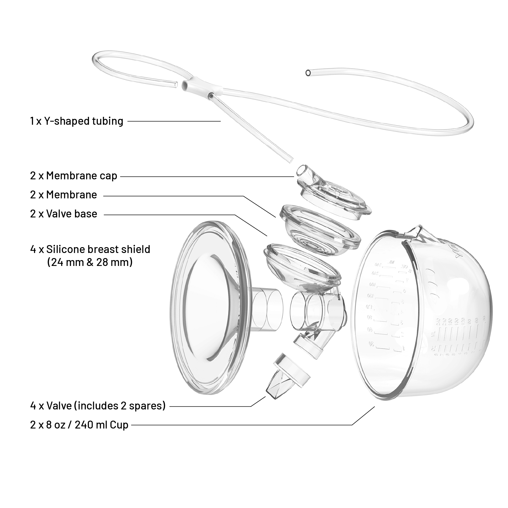 Legendairy Milk Silicone Breast Shield Collection Cup Set, Includes 24mm and 28mm, 2 Count