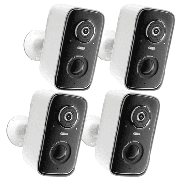 Rraycom 2K Wireless Security Camera Outdoor/Indoor, 4-Pack - Battery Powered, AI Motion Detection, Color Night Vision, 2-Way Talk, Waterproof, Works with Alexa