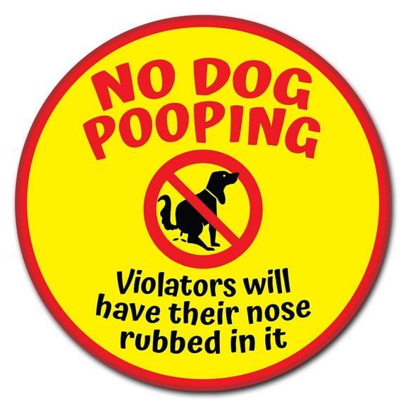 SignMission C-24-CIR-WS-No Dog pooping Corrugated Plastic Sign with Stakes 24 in. Circular - No Dog Pooping