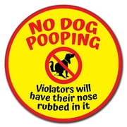 SignMission C-24-CIR-WS-No Dog pooping Corrugated Plastic Sign with Stakes 24 in. Circular - No Dog Pooping