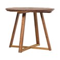 thumbnail image 5 of Walker Edison Modern 30” Solid Acacia Wood Outdoor Dining Table, Brown, 5 of 9