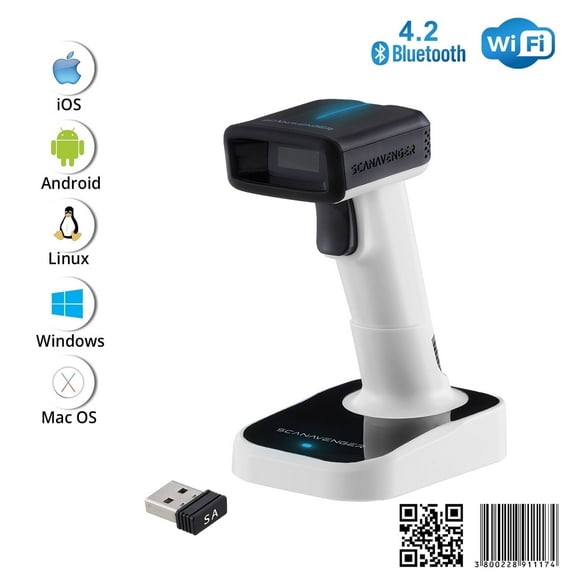 ScanAvenger SA9200 Wireless 1D/2D Barcode Scanner – Bluetooth, Wi-Fi, USB, Handheld/on-Counter