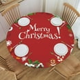 thumbnail image 3 of Winter Christmas Round Fitted Tablecloth Winter Red Christmas Tree Background Elastic Fitted Table Covers for Outdoor Indoor Fit for Diameter 42.2"-46.1" Round Table, Style 37, 3 of 4