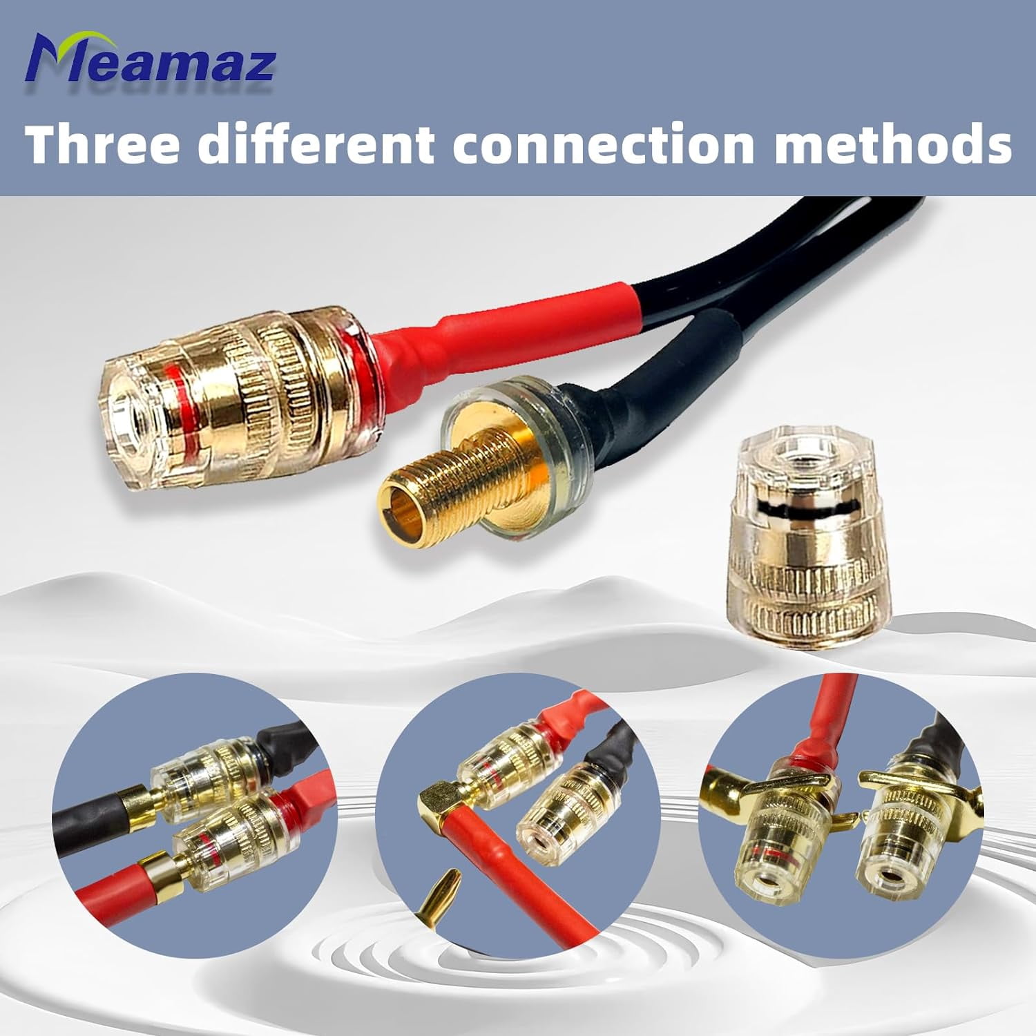 Meamaz 4.26FT Male-to-Female Connectors Banana Plugs Speaker Wire, OFC 12 Gauge Wire 100% Copper Audio Cable,1 Pack