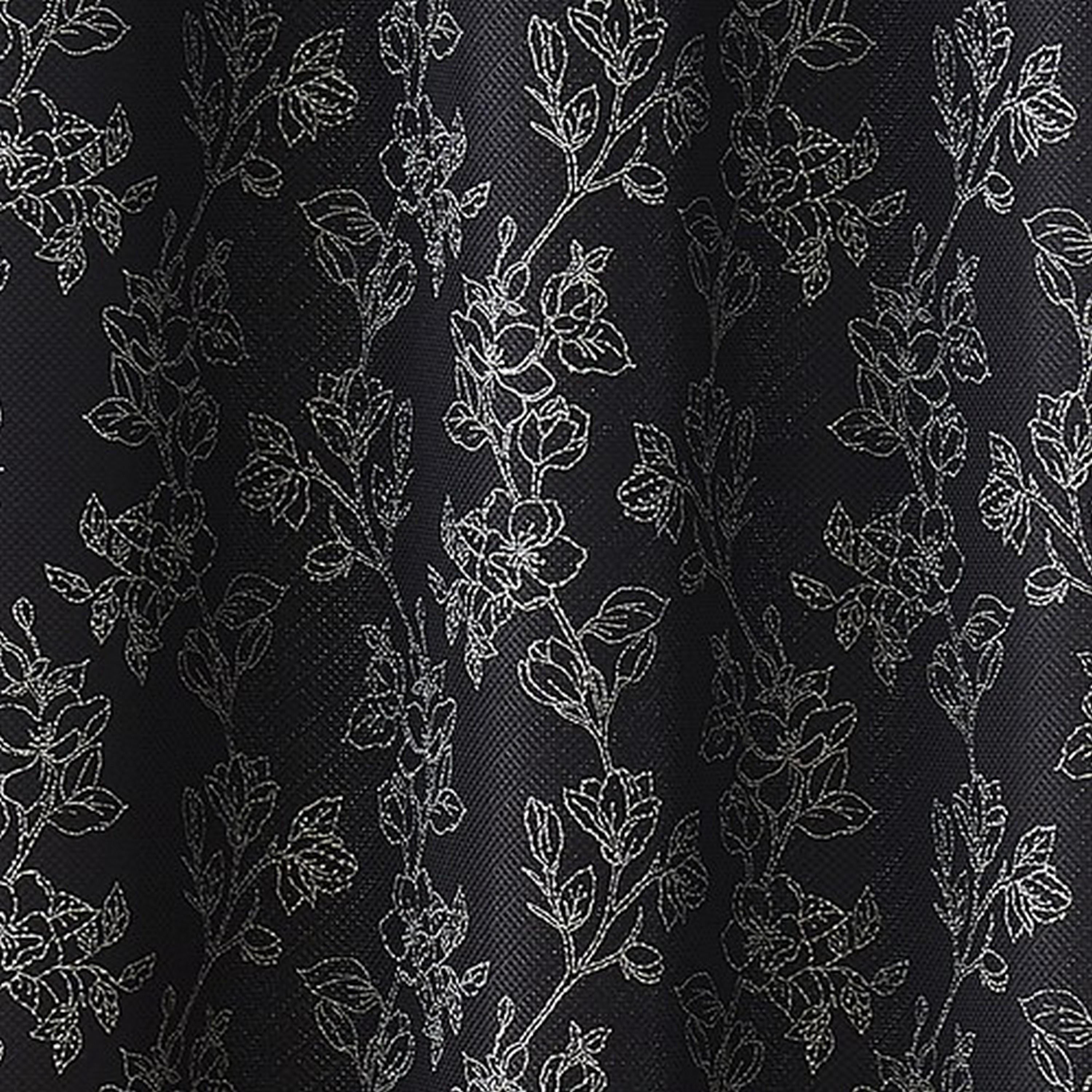 VCNY Home Carmen 2-Piece Black Floral Rod Pocket Light-Filtering Curtain Panel Set, 38" x 63"
