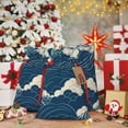 thumbnail image 7 of ZICANCN Christmas Gift Bags, Blue Cartoon Ocean Swell Reusable Fabric Drawstring Storage Bags with Drawstring, Medium Size, 7 of 7
